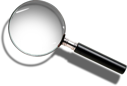 magnifying glass casting shadow