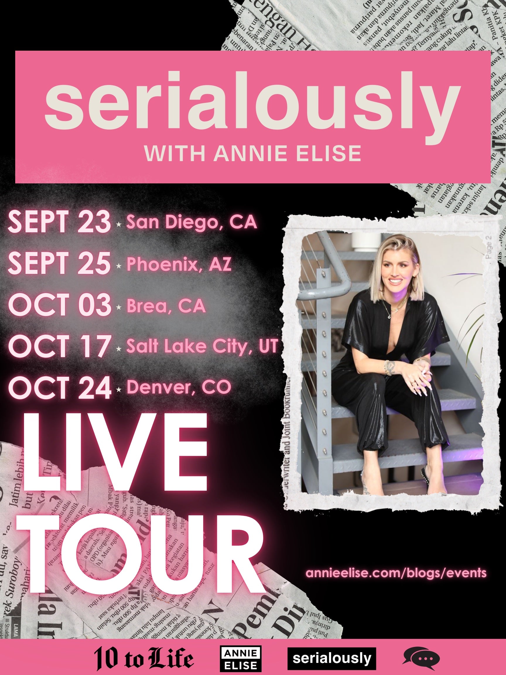 Serialously w/ Annie Elise LIVE TOUR DATES