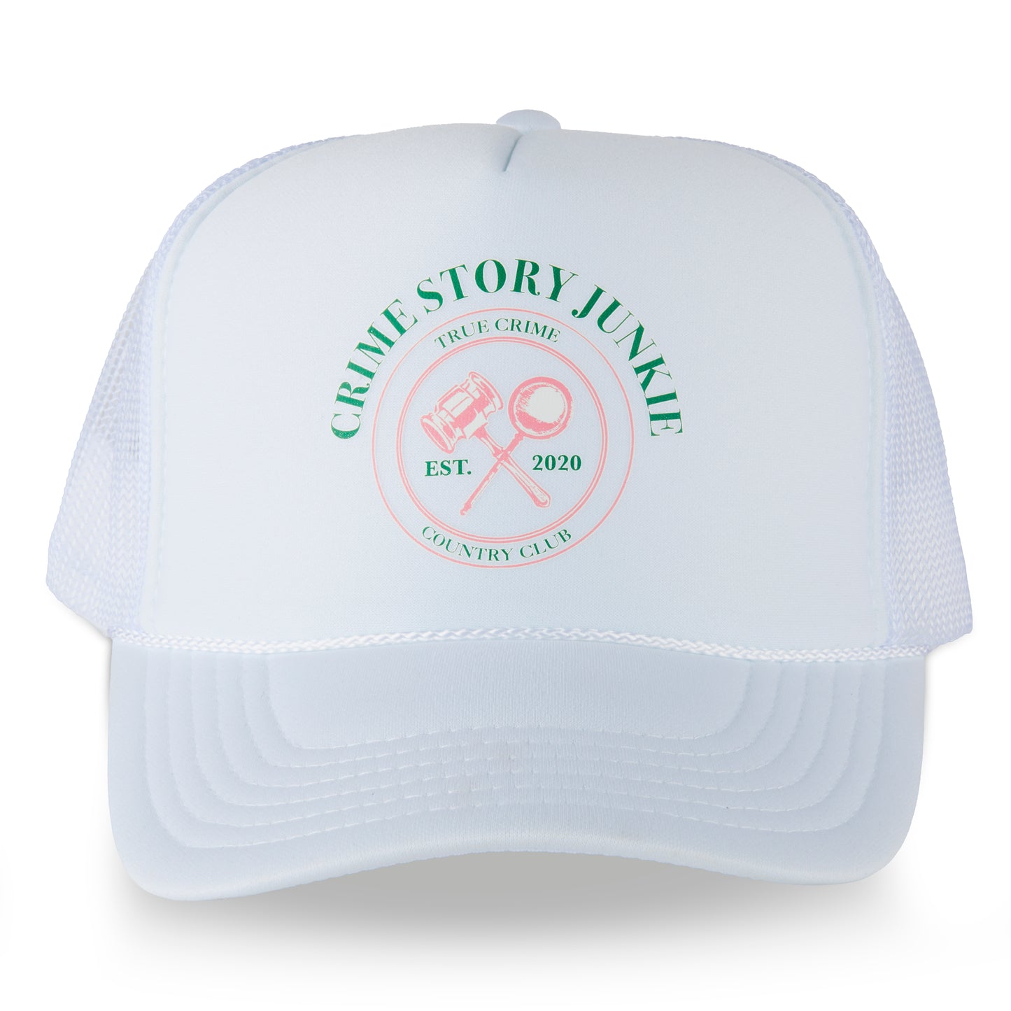 Crime Story Country Club White Trucker Hat