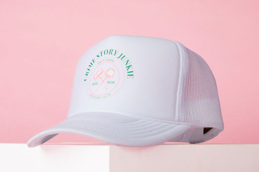 Crime Story Country Club White Trucker Hat