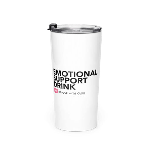 "Emotional Support Drink" - White Stainless Steel Tumbler - 20oz
