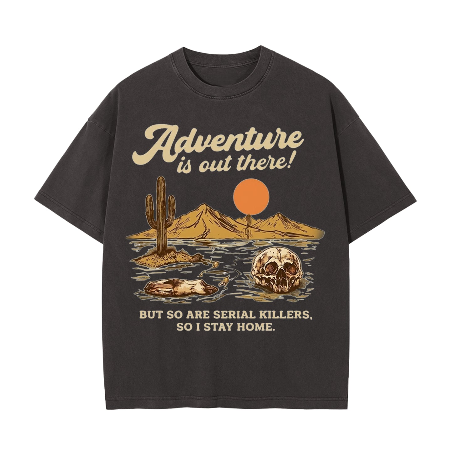 "Adventure Is Out There T-Shirt" (Vintage Black)