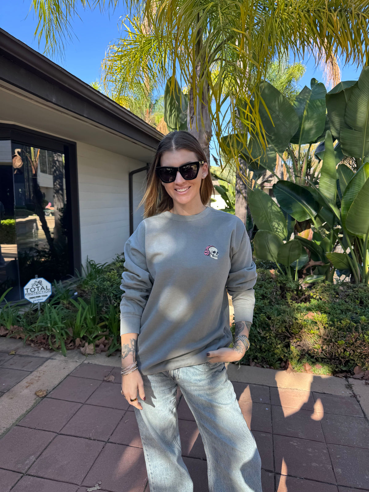 "Stay Spooky Listen Closely" Sweatshirt (Light Gray)