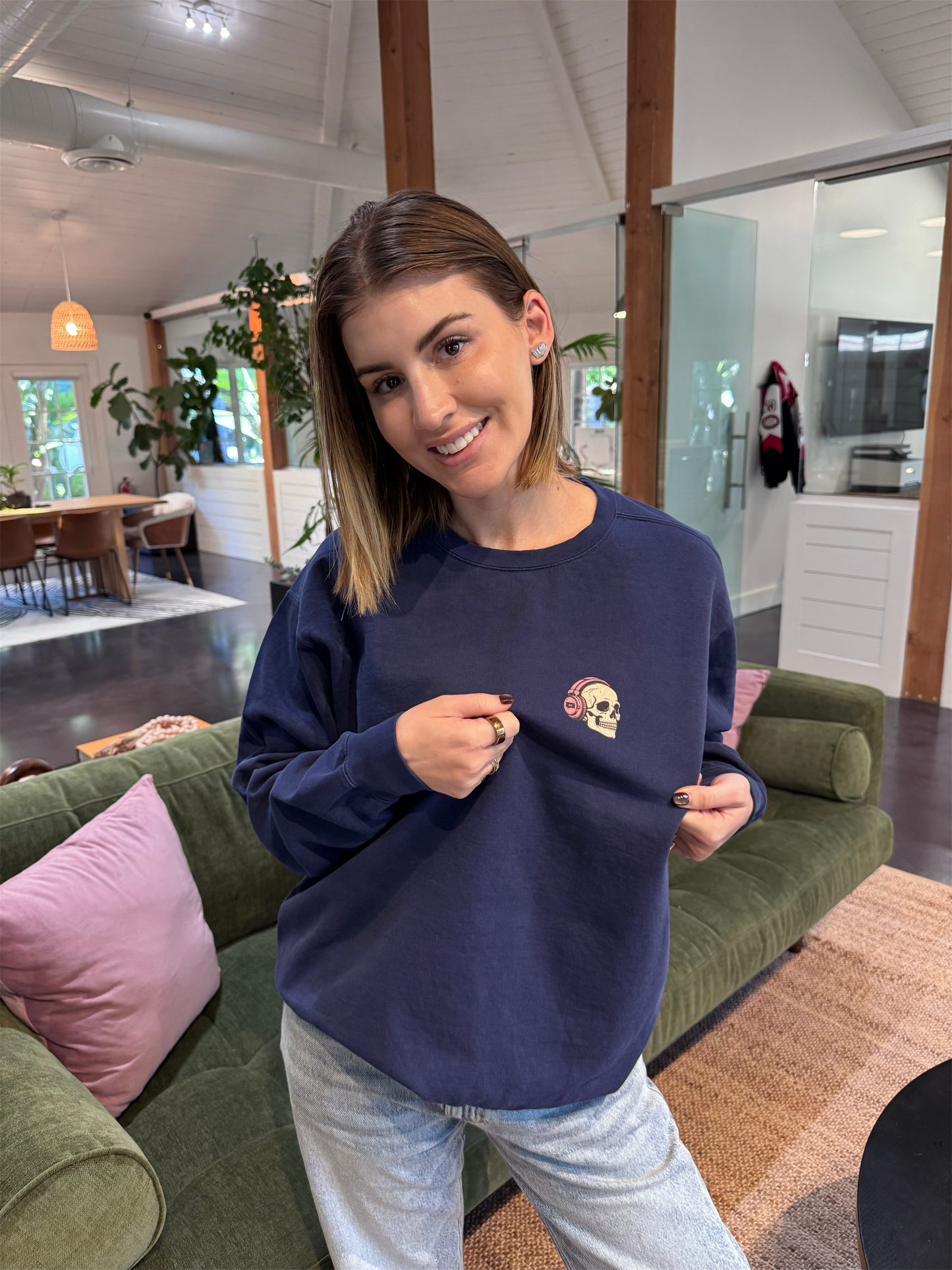 "Stay Spooky Listen Closely" Sweatshirt (Navy)
